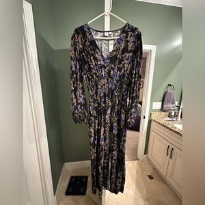 GAP Black and Purple Long Sleeve Dress